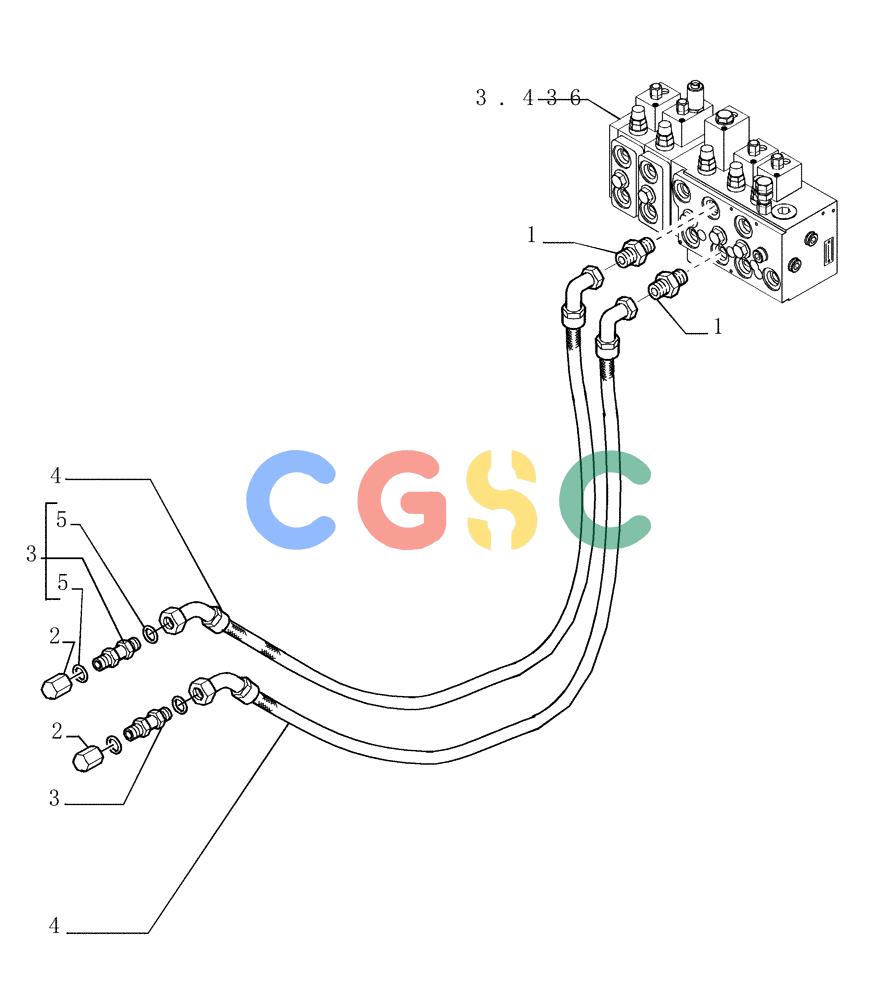 纽荷兰零件查询(DC150.B) - CRAWLER DOZER TIER 2 (3/03-) (3.471[01]) - PIPING - HYDRAULIC TILT New Holland Constructuion