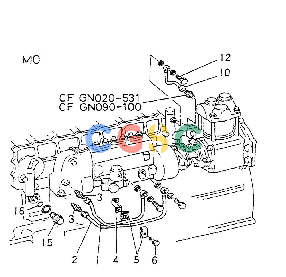 神钢零件查询(6D22-TC) - MITSUBISHI DIESEL ENGINE - K909A, K912A, K916, & K935 (1/76-12/06) (02-010) - OIL LINE Kobelco