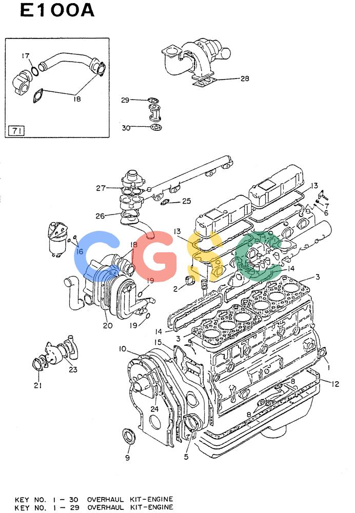 神钢零件查询(NE6(T)04) - NISSAN DIESEL ENGINE (1/86-12/98) (01-001) - OVERHAUL KIT, ENGINE Kobelco