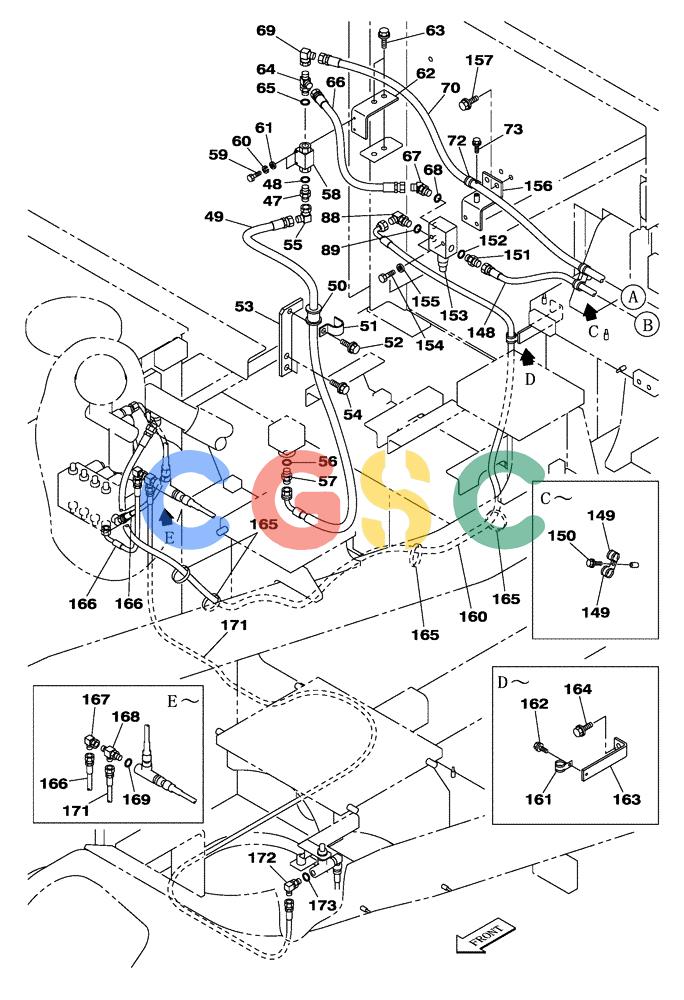 纽荷兰零件查询(E805) - CRAWLER EXCAVATOR TIER 3 (7/06-) (08-080-00[01]) - HYDRAULIC CIRCUIT - SELF-DETACHING COUNTERWEIGHT SYSTEM New Holland Constructuion