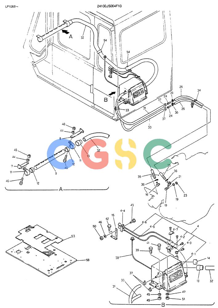 神钢零件查询(K905LC) - EXCAVATOR BTW YP0115 - YP0301 (1/85-12/03) (06-023) - HEATER ASSY (FOR EXPORT) Kobelco
