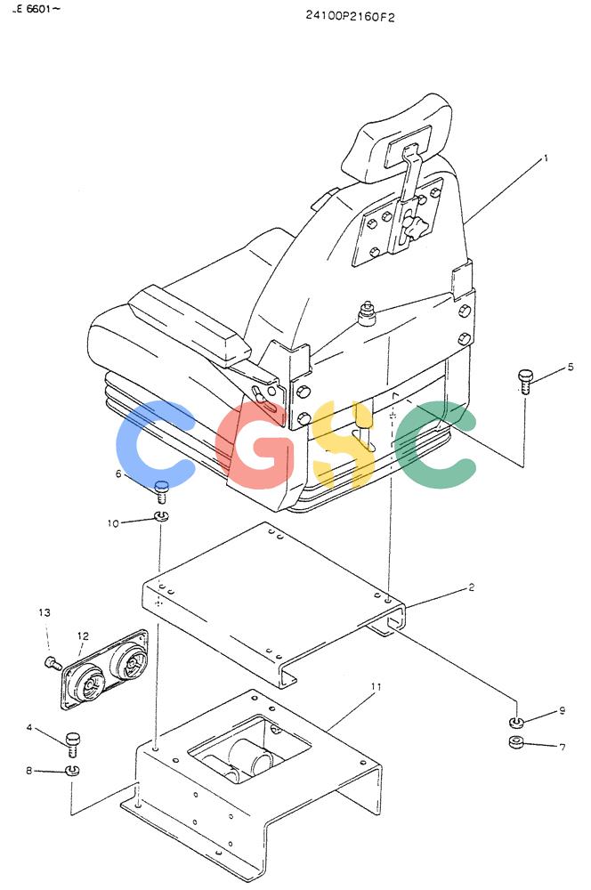 神钢零件查询(K903) - MARK II EXCAVATOR BTW LE6601 - LE7871 (1/88-12/03) (02-007) - SEAT ASSY (FOR NORTH EUROPE), P/N-24100P2160F2 Kobelco