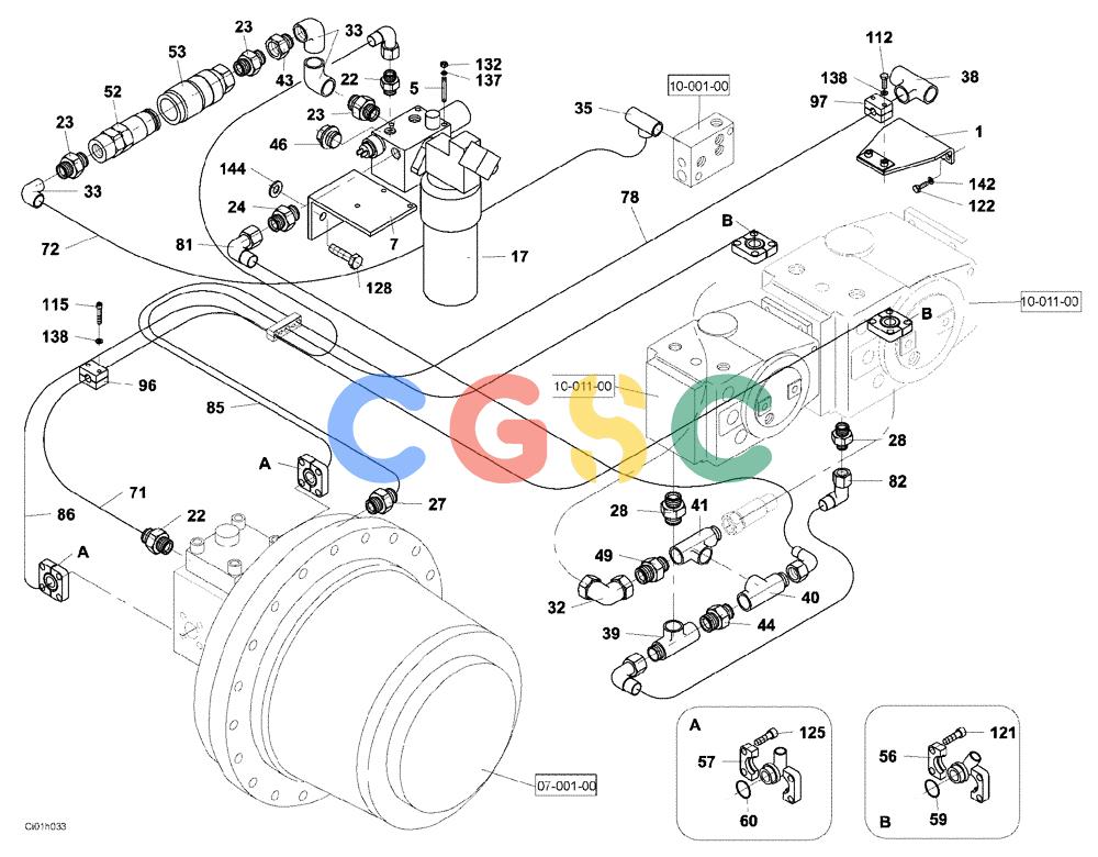 纽荷兰零件查询(CV2500) - VIBRATORY ROLLER (10-003-00[01]) - HYDRAULIC CIRCUIT, TRAVEL - DRUM New Holland Constructuion