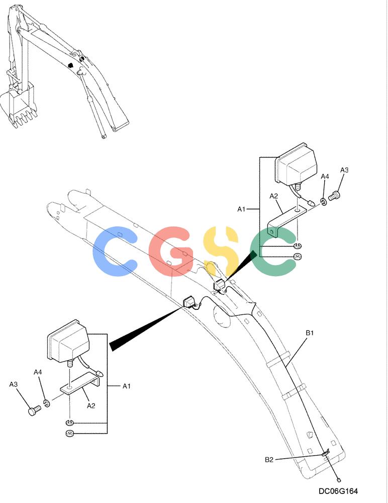 纽荷兰零件查询(E215B) - CRAWLER EXCAVATOR - TIER 3 (NA) - ASN N7DA21001 (1/07-) (3.006[00]) - LAMP MOUNTING - BOOM (YN80E00026F1) New Holland Constructuion