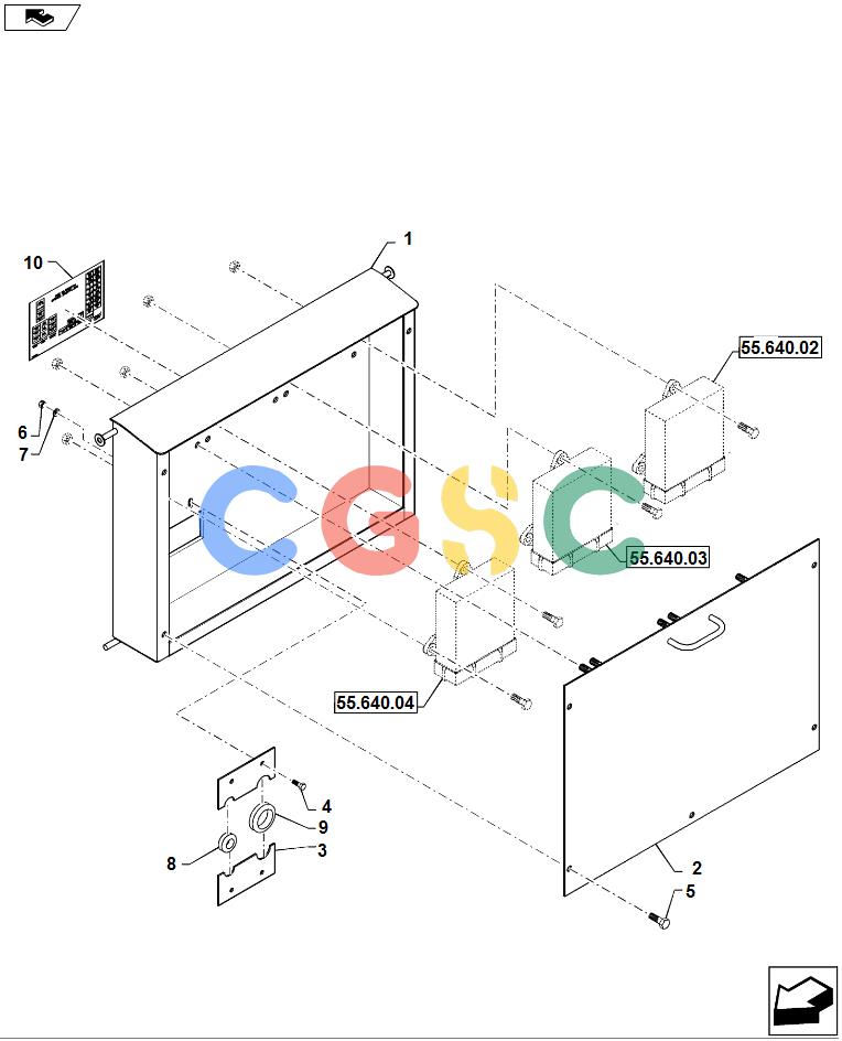 凯斯零件查询(810) - FLEX-AIR APPLICATOR - 2012 (2/12-) (35.359.14) - VALVE BOX DOOR ASSEMBLY, DOUBLE AND TRIPLE BIN Case Agriculture