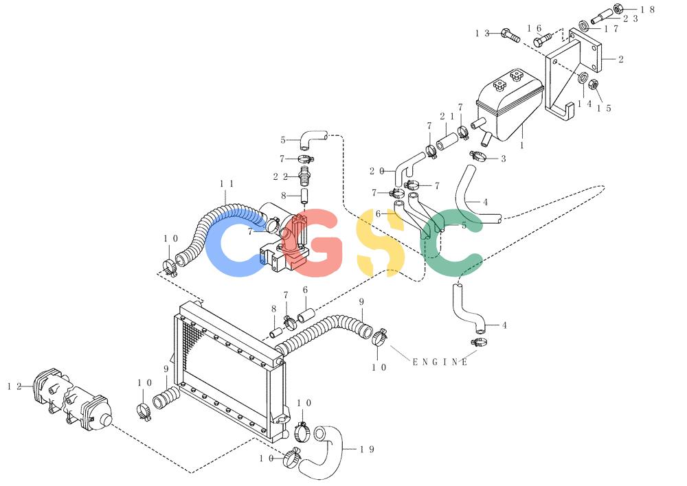 纽荷兰零件查询(AD250 (3.5 VERSION)) - ARTICULATED DUMP TRUCK (7/01-) (0.550[02]) - ENGINE COOLING SYSTEM - PIPING New Holland Constructuion