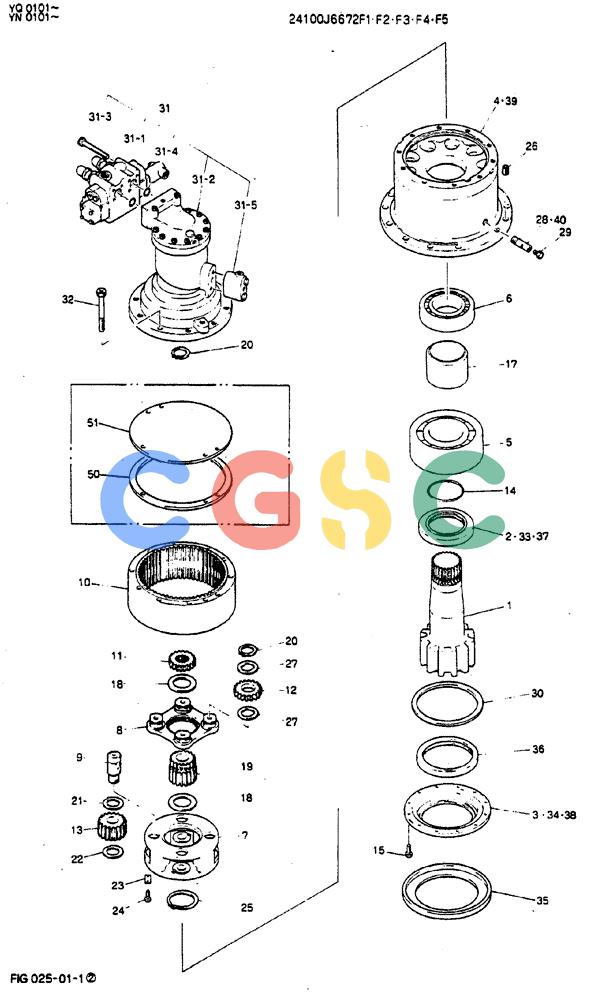 神钢零件查询(MD200BLC) - EXCAVATOR BTW YQ0101 - YQ0564 (1/80-12/06) (01-003) - MOTOR ASSY, SWING Kobelco