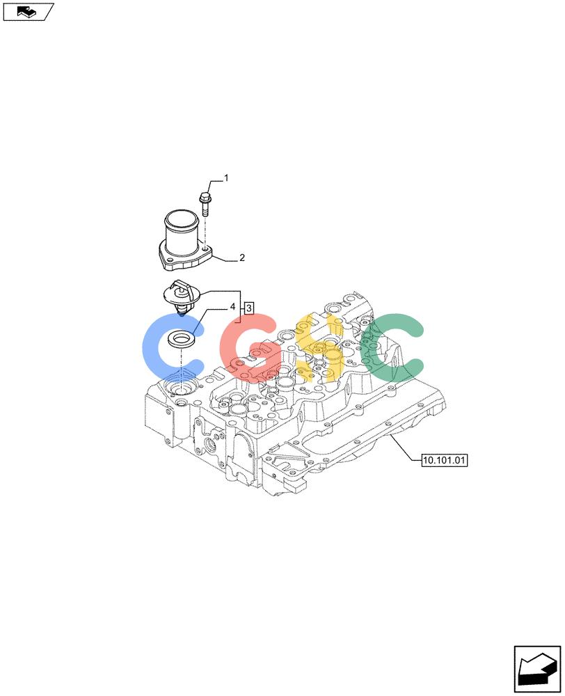 神钢零件查询(F4HFE613T A004) - ENGINE 504384900 - 84232924 (3/11-) (10.402.01) - TEMPERATURE CONTROL (THERMOSTAT) - (2858073 - 2854096) Kobelco