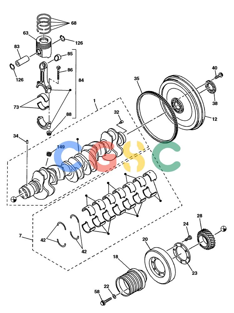 纽荷兰零件查询(E805) - CRAWLER EXCAVATOR (1/05-) (02-057-00[01]) - PISTONS AND CRANKSHAFT - FLYWHEEL New Holland Constructuion
