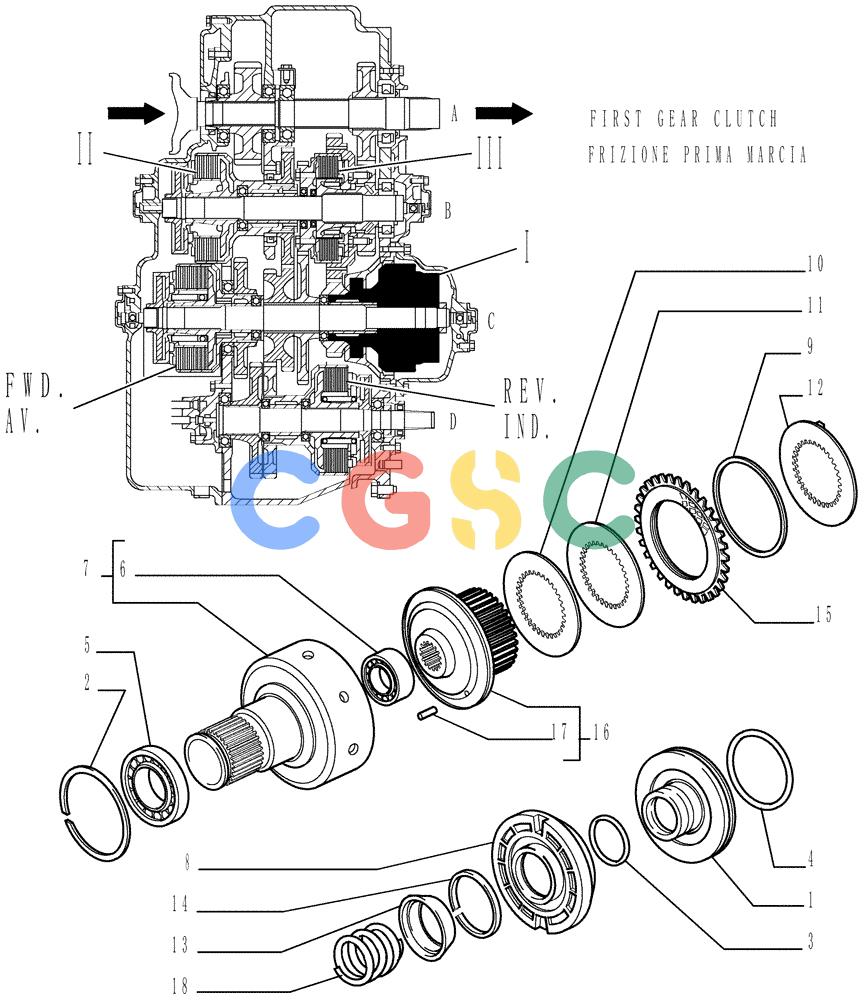 纽荷兰零件查询(DC150LT) - CRAWLER DOZER (6/00-) (1.211[16]) - TRANSMISSION - COMPONENTS New Holland Constructuion