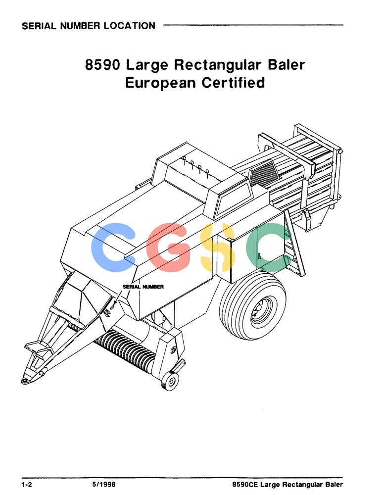 凯斯零件查询(8590) - CASE IH LARGE RECTANGULAR BALER (EUROPE) (1/97-12/98) (1-2) - SERIAL NUMBER LOCATION Case Agriculture