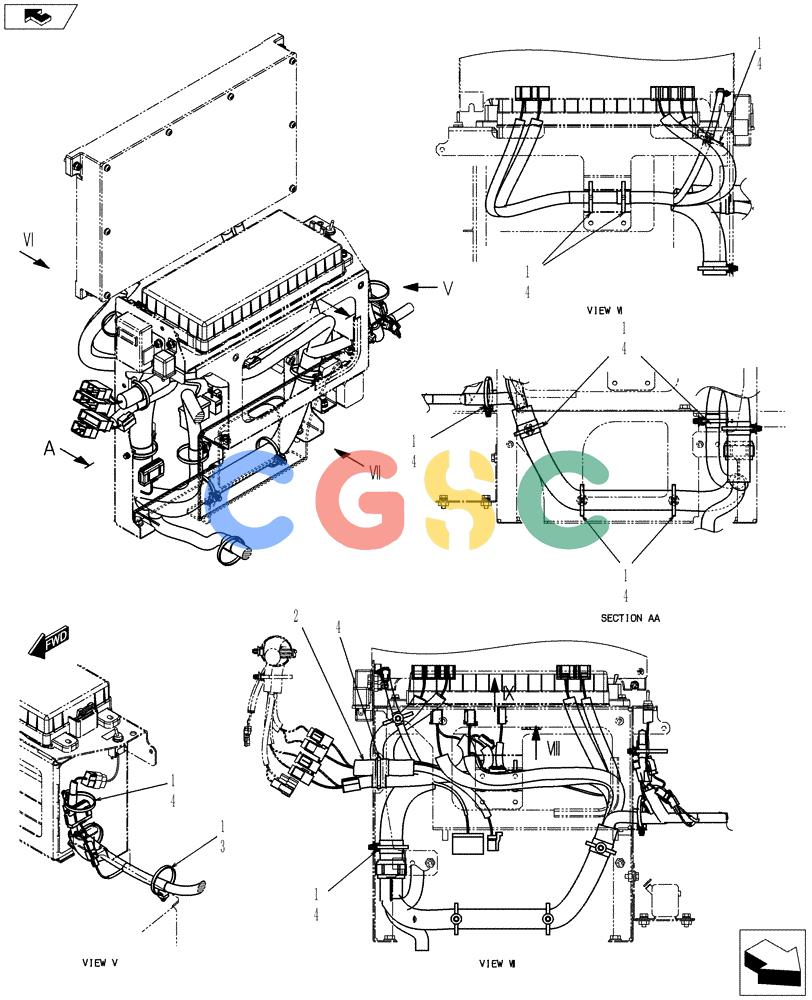 纽荷兰零件查询(E70BSR) - COMPACT CRAWLER EXCAVATOR ASN YT06-18001 (01-088[02]) - HARNESS ASSEMBLY, UPPER (FLOOR) New Holland Constructuion