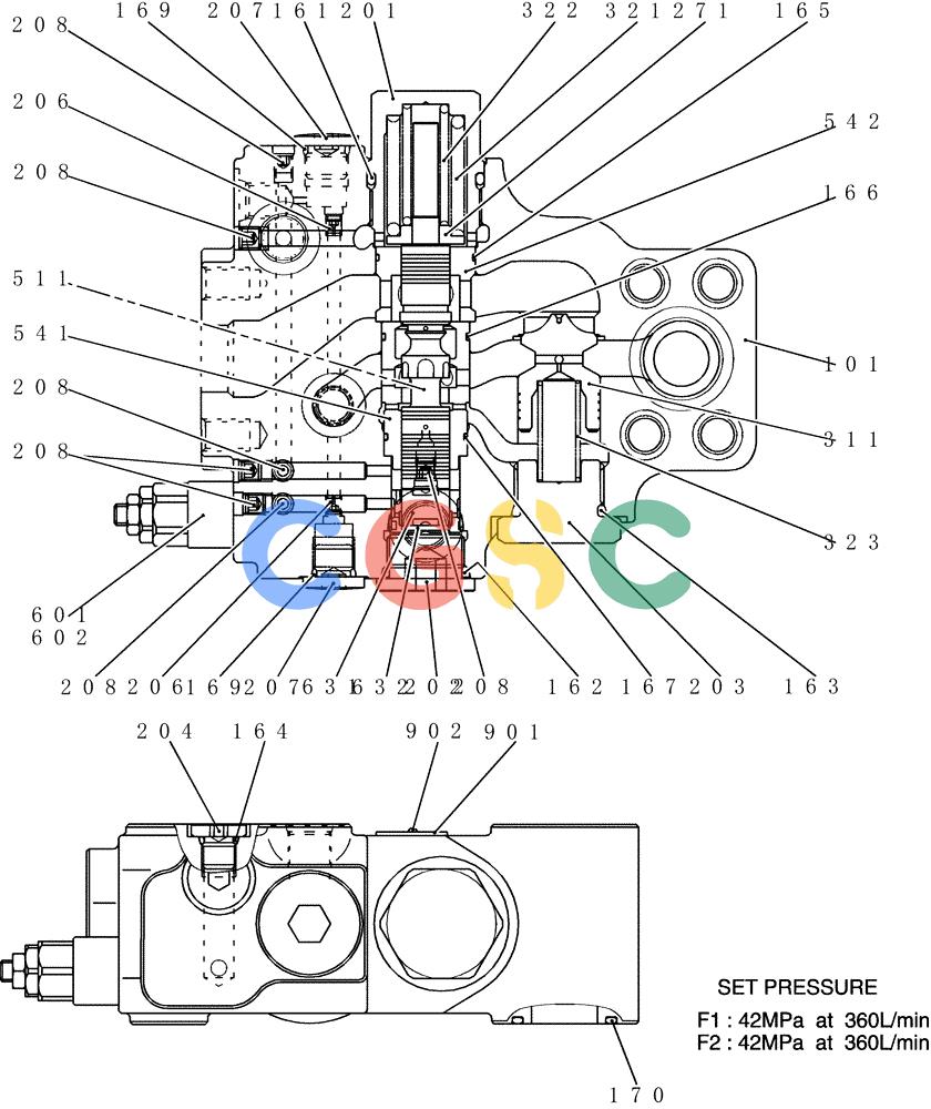 神钢零件查询(200-8) - EXCAVATOR S/N YN11-45001 - (1/06-12/09) (HC901-01-1) - VALVE ASSY, HOLDING Kobelco