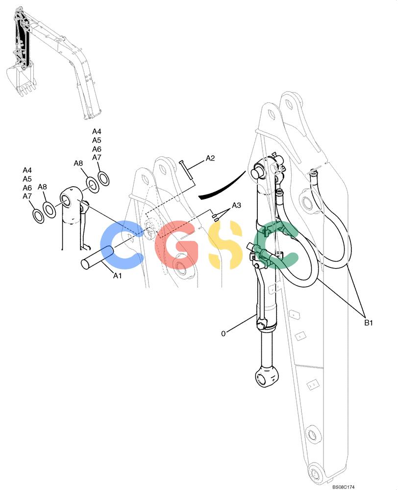 纽荷兰零件查询(E70BSR) - COMPACT CRAWLER EXCAVATOR BTW YT05-15001 - 18000 (NA) (4/08-) (04-08-01[00]) - HYDRAULIC LINES, LONG ARM - 2.13M (7FT 0IN) New Holland Constructuion