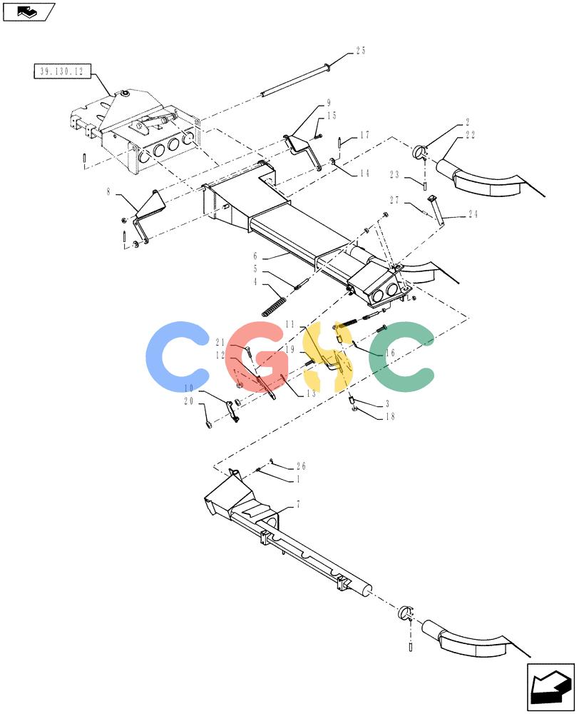 凯斯零件查询(810) - FLEX-AIR APPLICATOR - 2012 (2/12-) (39.130.14) - 60' BOOM, LH, OUTER, 3" TUBES Case Agriculture