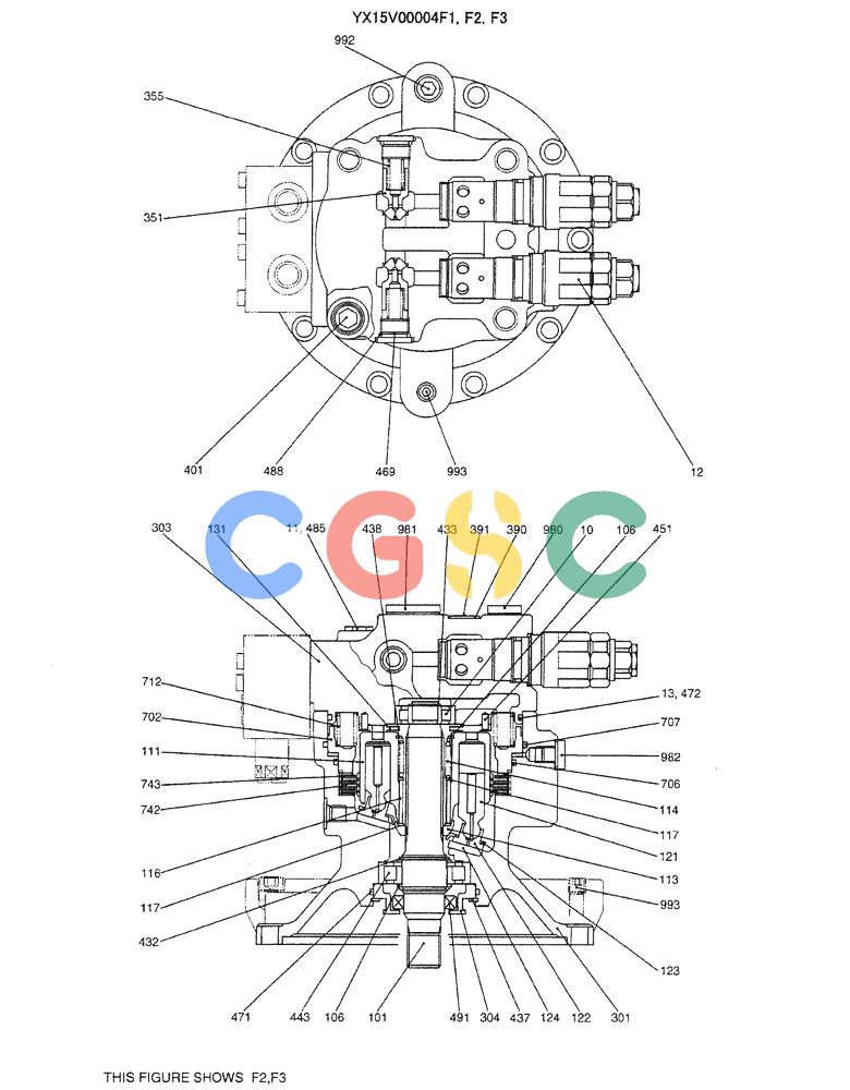 神钢零件查询(ED150-1E) - BLADE RUNNER EXCAVATOR/DOZER ASN YL05-00555 (11/03-12/04) (09-044[02]) - MOTOR ASSY (SWING) Kobelco