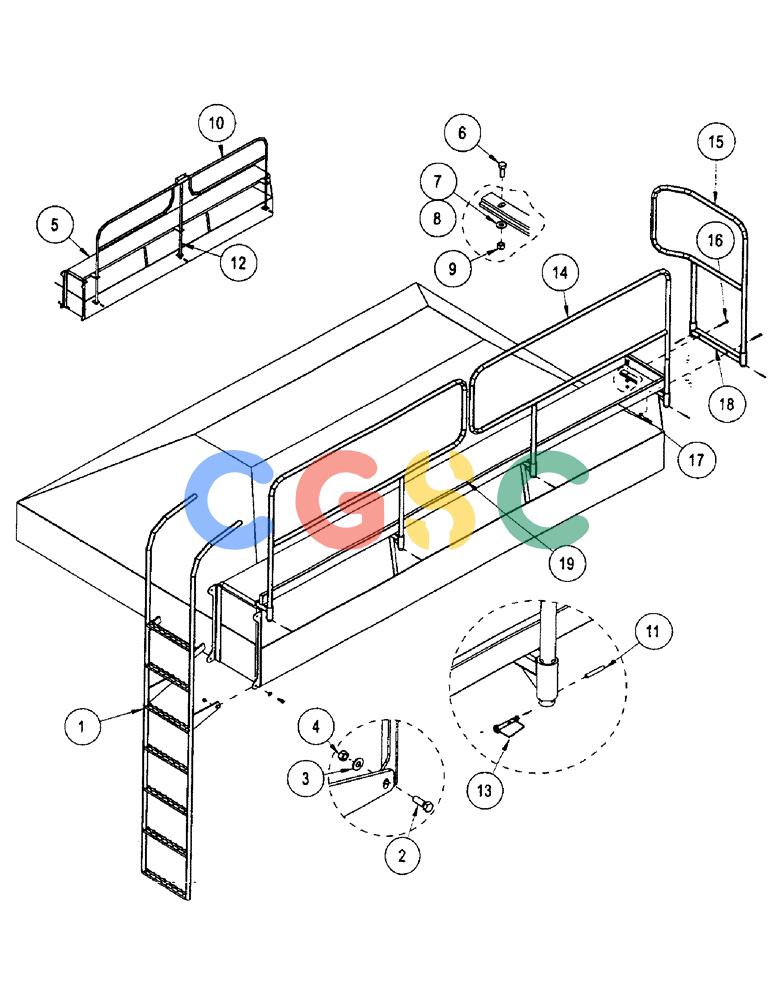 凯斯零件查询(3503) - CONCORD AIR SYSTEM (1/96-12/00) (E44) - LADDER, HANDRAILS, AND CATWALK Case Agriculture