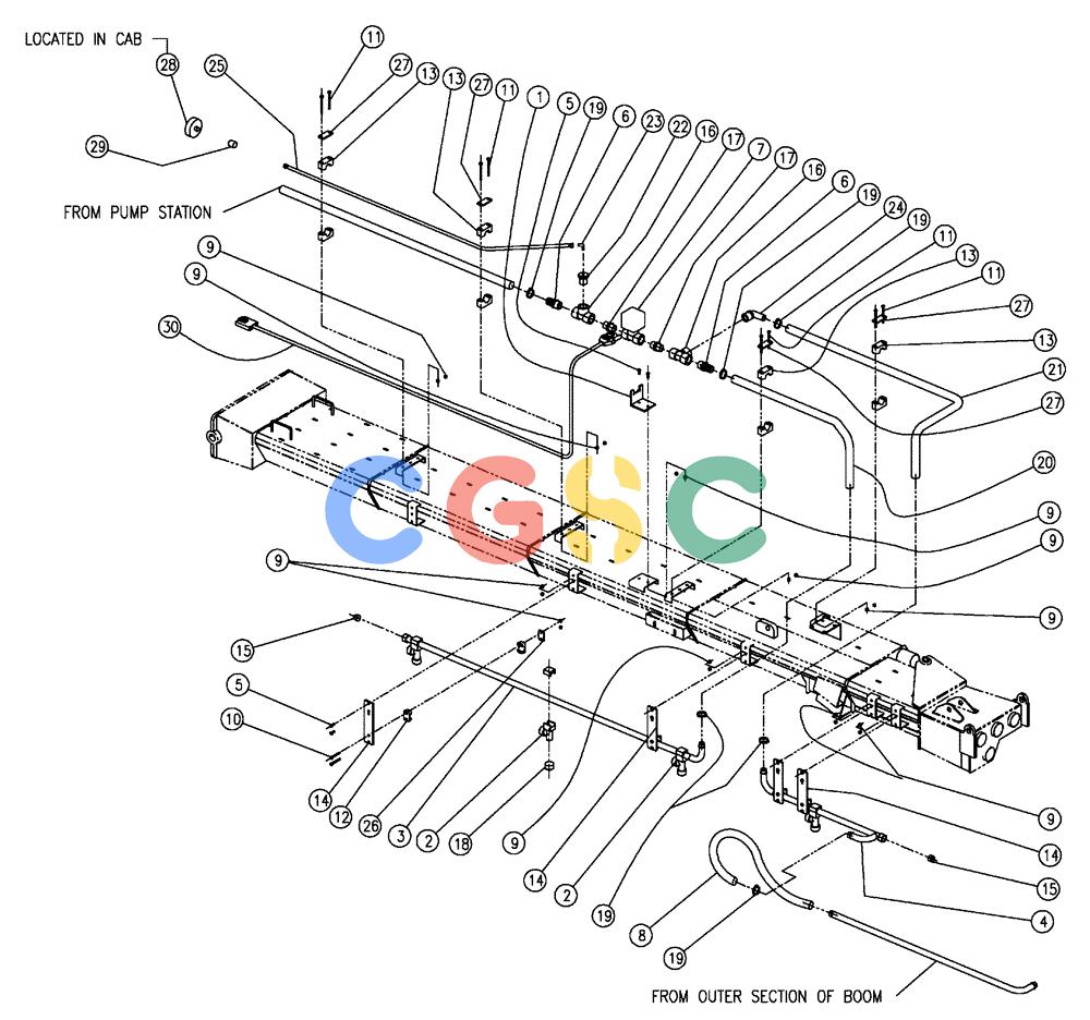 凯斯零件查询(438) - FLEX-AIR APPLICATOR - 2003 (3/03-10/03) (11-007) - WET BOOM, 2.5”, LH, INNER, 60’ Case Agriculture