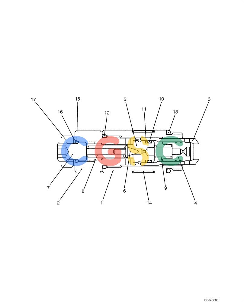 纽荷兰零件查询(E130) - CRAWLER EXCAVATOR (N.A.) (1/06-) (08 -49[00]) - VALVE ASSY, RELIEF (2436R1119F1 - F6) New Holland Constructuion