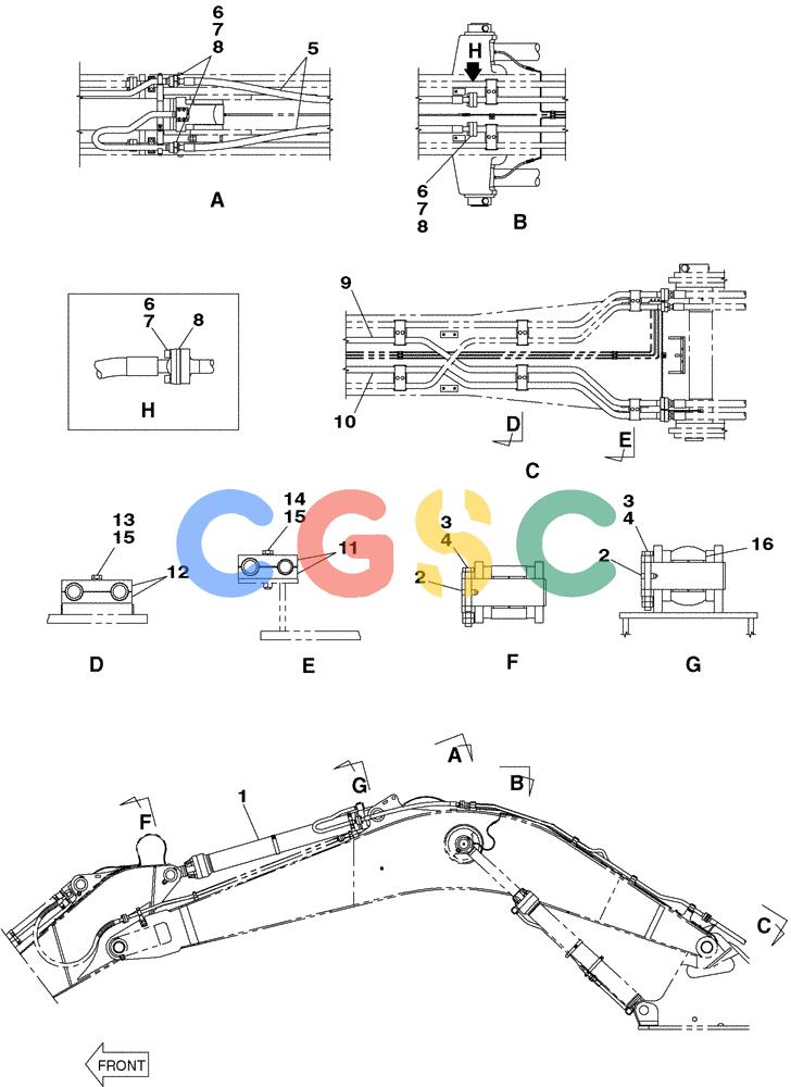 纽荷兰零件查询(E805) - CRAWLER EXCAVATOR (1/05-) (08-043-00[01]) - HYDRAULIC CIRCUIT - DIPPER CYLINDER - WITHOUT LOAD HOLD New Holland Constructuion