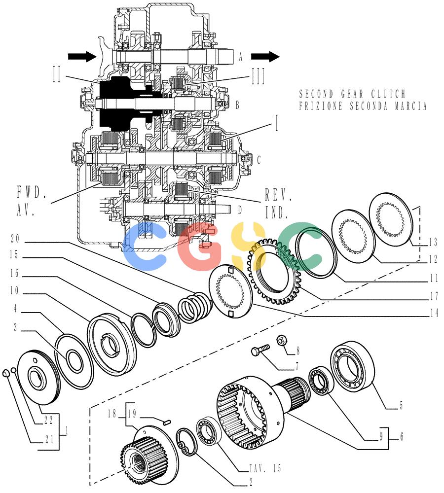 纽荷兰零件查询(DC150LT) - CRAWLER DOZER (6/00-) (1.211[18]) - TRANSMISSION - COMPONENTS New Holland Constructuion