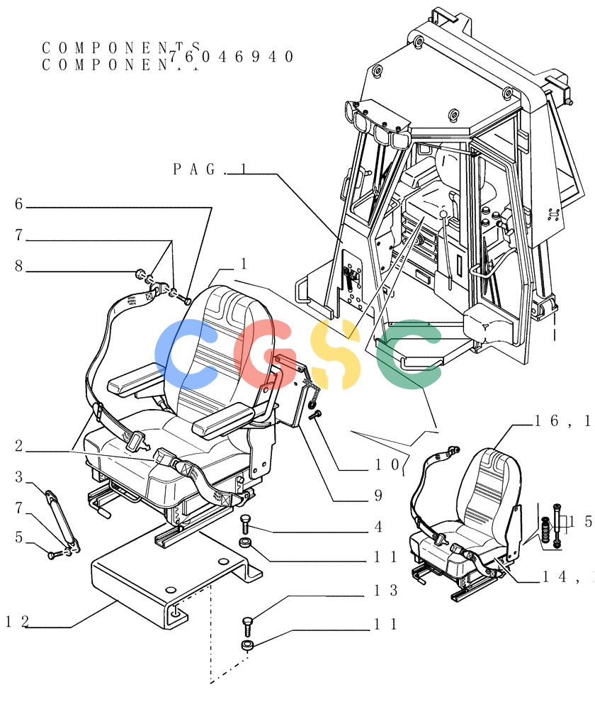 纽荷兰零件查询(DC180PS) - CRAWLER DOZER (11/00-) (9.652[03]) - ROPS CAB - COMPONENTS - OPTIONAL CODE 76069709 New Holland Constructuion