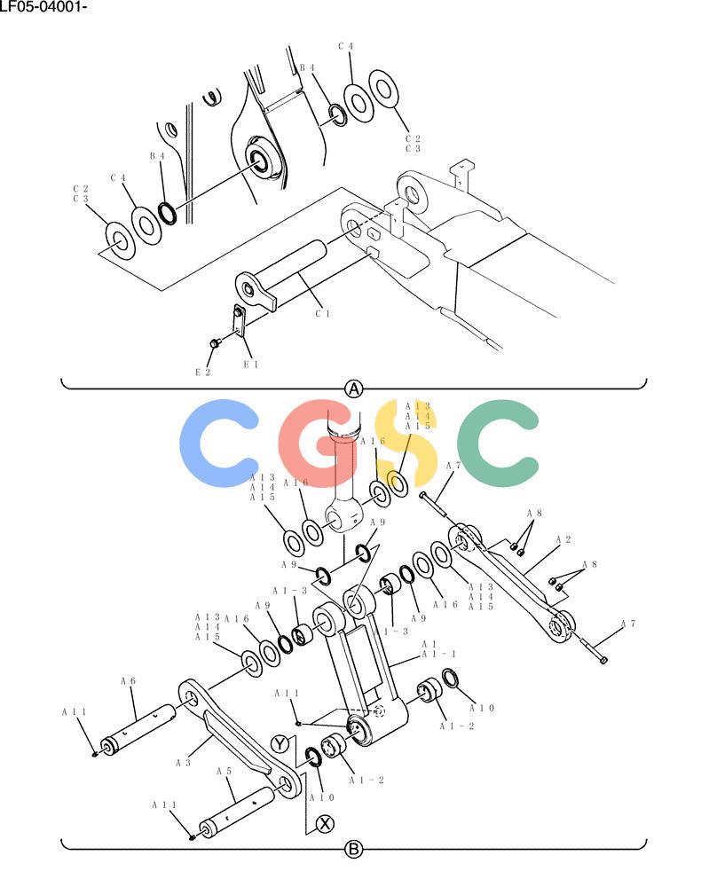 纽荷兰零件查询(E80BMSR) - CRAWLER EXCAVATOR ASN LF05-04001 - (N8TA18060) (580-01-2[2]) - ARM INSTAL (ARM CYL ROD PIN) New Holland Constructuion