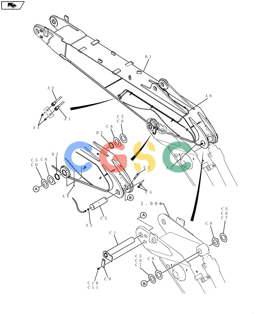 纽荷兰零件查询(E235BSR) - CRAWLER EXCAVATOR (5/07-) (2.002[01]) - BOOM FRONT - 2-PIECE BOOM New Holland Constructuion