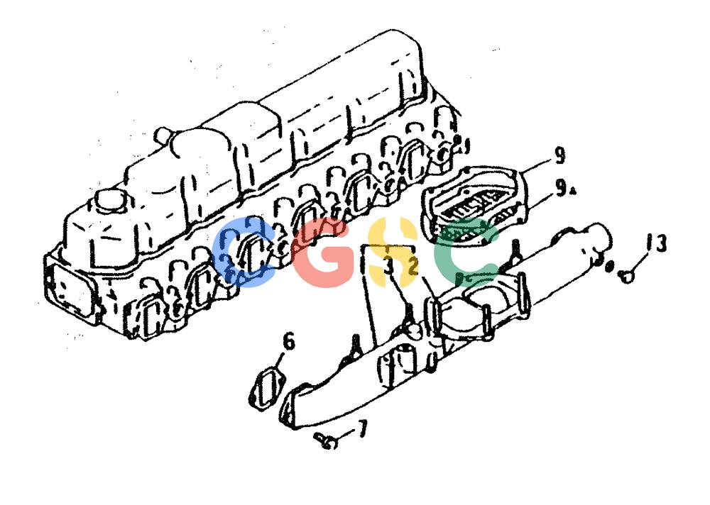 神钢零件查询(6D31-T) - MITSUBISHI DIESEL ENGINE - MD200BLC EXCAVATORS (1/06-12/06) (01-015) - INLET MANIFOLD Kobelco