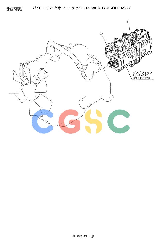 神钢零件查询(ED150-1E) - BLADE RUNNER EXCAVATOR/DOZER ASN YL05-00555 (11/03-12/04) (01-003) - POWER TAKE-OFF ASSY Kobelco