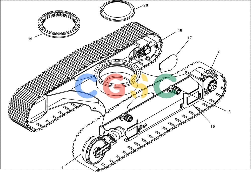 纽荷兰零件查询(EC450) - CRAWLER EXCAVATOR (SN: 750001-UP) (11/99-) (00.200[003]) - LOWER CARRIAGE EXCAVATOR (S/N 750006-750019) New Holland Constructuion