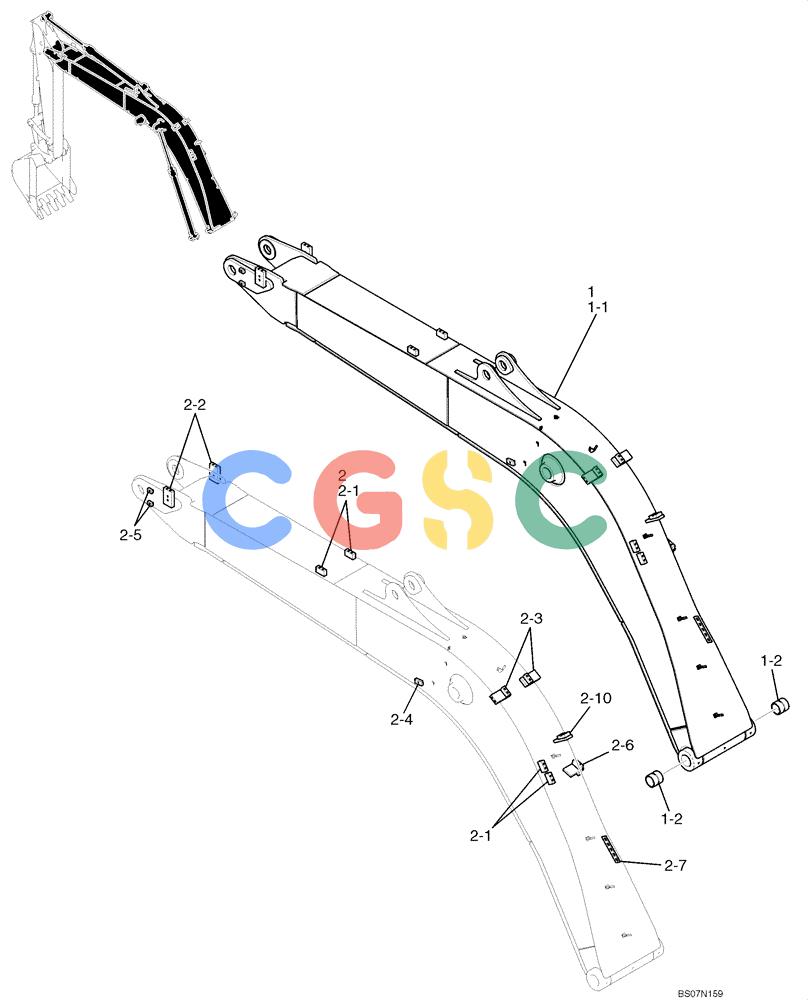 纽荷兰零件查询(E135B) - CRAWLER EXCAVATOR TIER 3 - ASN YH05-07001 (N8TA13006) (1/08-) (04-02[00]) - BOOM ASSEMBLY, 4.68M (15FT-4IN) New Holland Constructuion