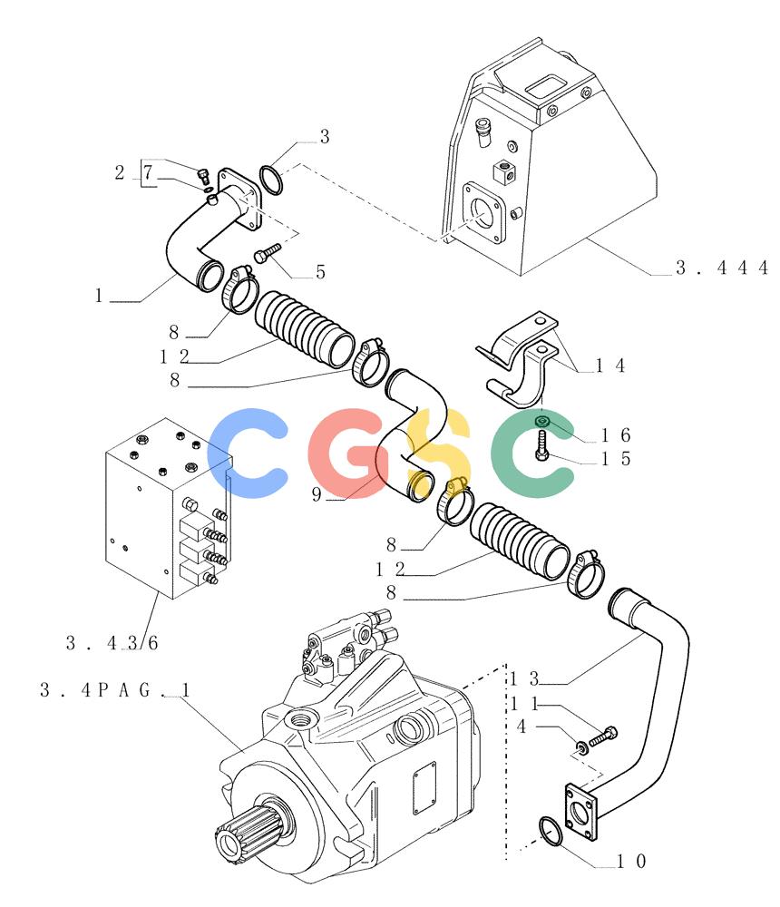 纽荷兰零件查询(DC180LT) - CRAWLER DOZER (5/00-) (3.434[01]) - HYDRAULIC SYSTEM PIPING - VERSION (01) New Holland Constructuion