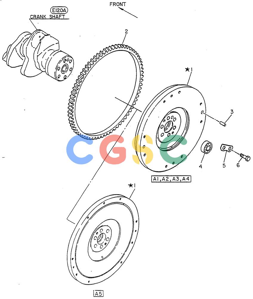 神钢零件查询(FD6(T)14) - NISSAN DIESEL ENGINE ASN 050001 - LK400 & LK500A (1/06-12/06) (02-003[01]) - FLYWHEEL Kobelco