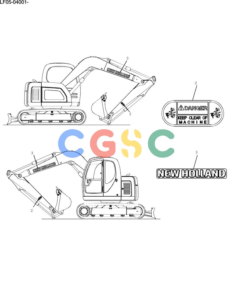 纽荷兰零件查询(E80BMSR) - CRAWLER EXCAVATOR ASN LF05-04001 - (N8TA18060) (987-27-1[1]) - NAME PLATE INSTAL New Holland Constructuion