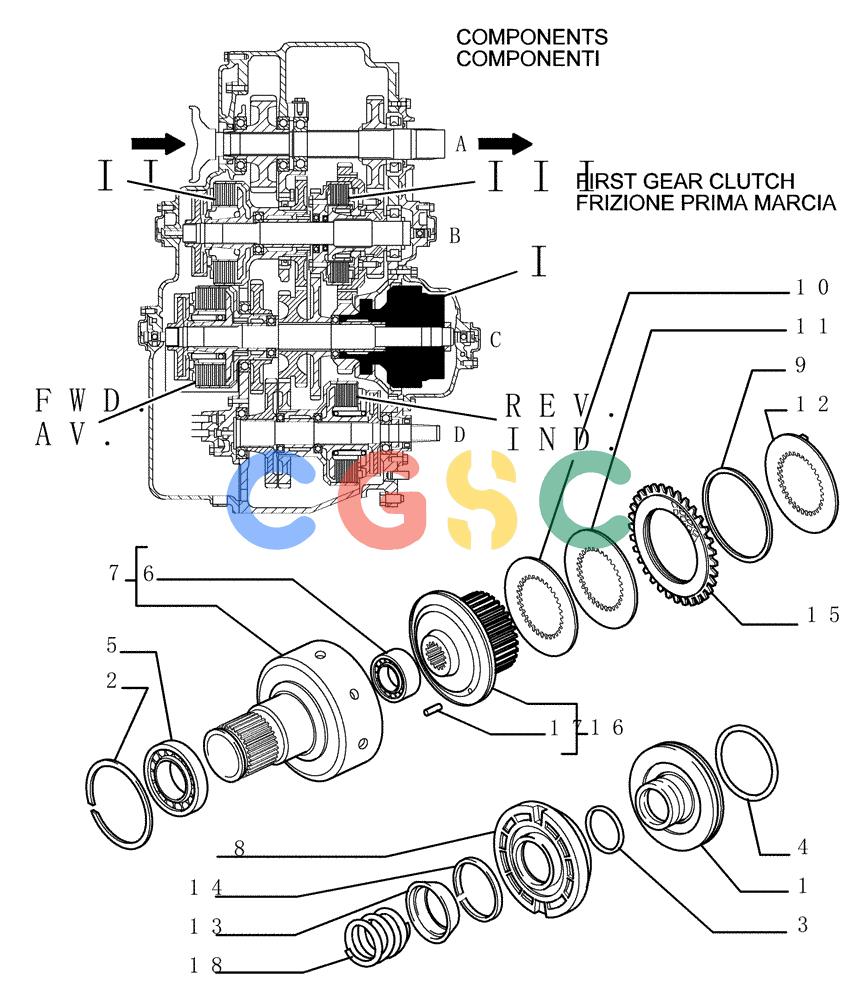 纽荷兰零件查询(DC150.B) - CRAWLER DOZER TIER 2 (3/03-) (1.211[16]) - TRANSMISSION New Holland Constructuion