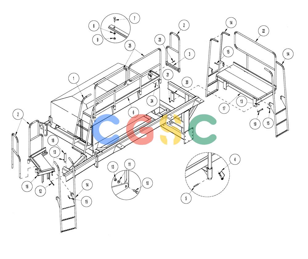 凯斯零件查询(1124) - CONCORD AIR SYSTEM (5/99-12/00) (E31) - LADDERS, PLATFORMS AND RAILS Case Agriculture