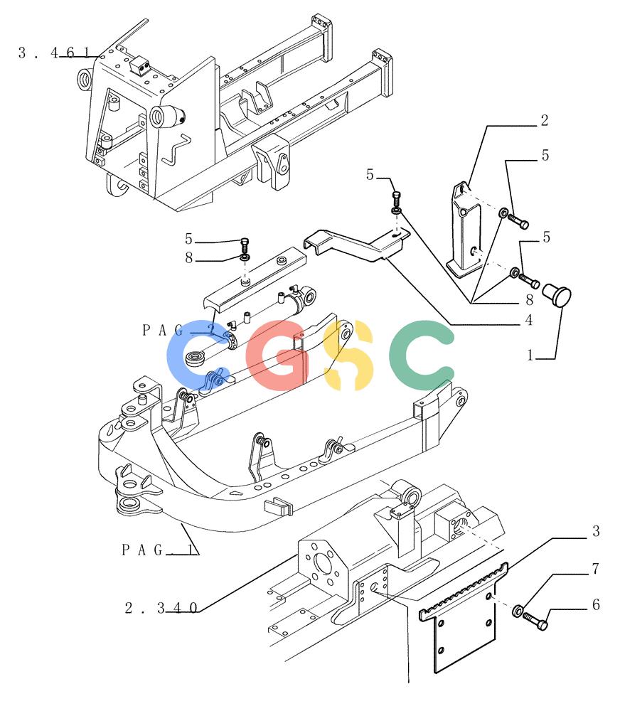 纽荷兰零件查询(DC150.B) - CRAWLER DOZER TIER 2 (3/03-) (9.440[07]) - FRONT IMPLEMENT ALL HYDR.- C-FRAME - 7R - OPTIONAL CODE 784180031 - VERSION (01) New Holland Constructuion