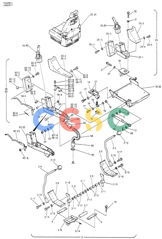 神钢零件查询(K907CLC) - EXCAVATOR BTW YG0101 - YG0500 (1/85-12/03) (03-012[01]) - CONTROL ASSY Kobelco