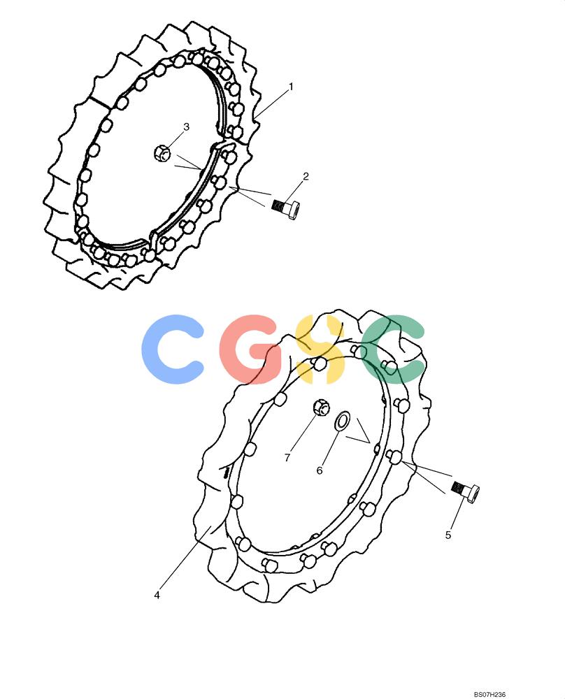 纽荷兰零件查询(D150B) - CRAWLER DOZER TIER 3 (HYDRO) (10/07-) (05-03) - SPROCKET, TRACK New Holland Constructuion