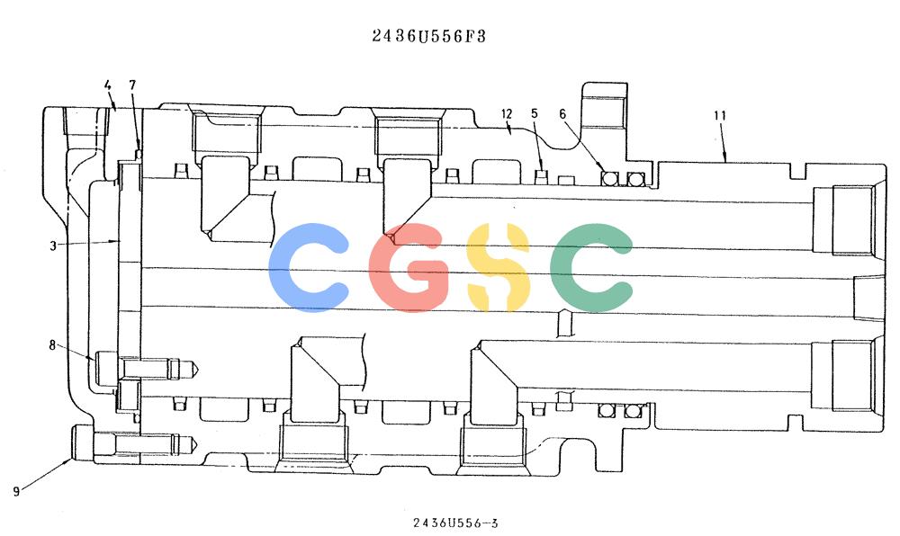 神钢零件查询(K909A) - EXCAVATOR ASN LQ0795 (1/83-12/03) (01-004) - SWIVEL JOINT, P/N 2436U556F3 Kobelco