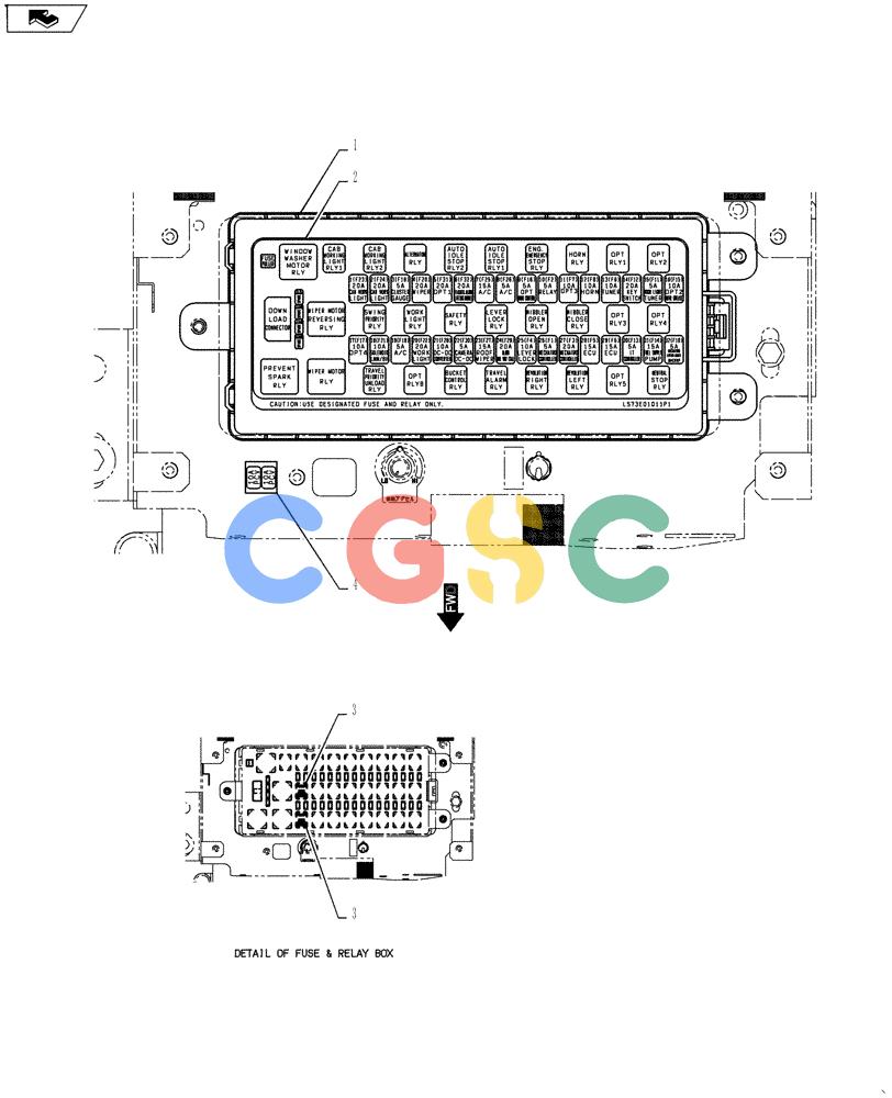 神钢零件查询(SK170 ACERA M-9) - CRAWLER EXCAVATOR - TIER 3 NON-REGULATED (1/12-12/13) (55.100.DO[01]) - RELAY, BOX, ASSY Kobelco