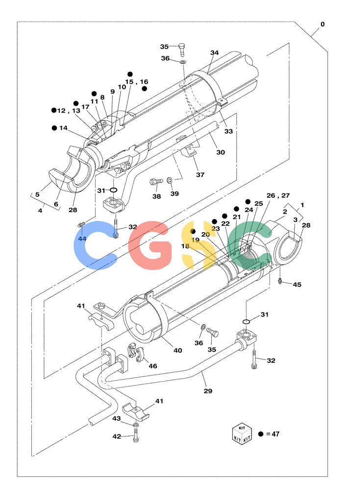 纽荷兰零件查询(E805) - CRAWLER EXCAVATOR TIER 3 (7/06-) (08-301-00[01]) - BOOM CYLINDER - LEFT (WITHOUT VALVE, PRESSURE RELIEF) New Holland Constructuion