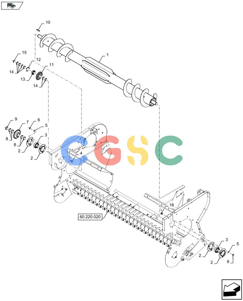 凯斯零件查询(LB434R) - BALER (9/12-) (60.220.100) - FEED ROLLER - C084 Case Agriculture
