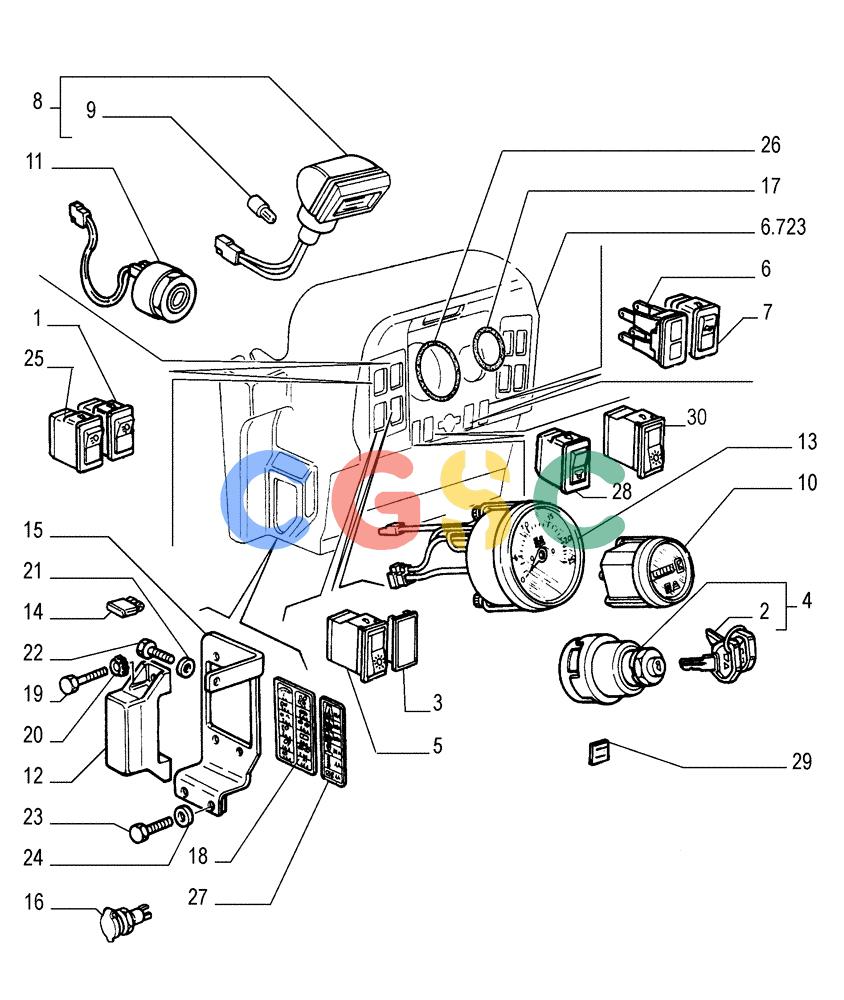 纽荷兰零件查询(FD175) - CRAWLER DOZER (N.A. VERSION)(S/N 061640 & AFTER) (1/93-) (6.712[01]) - ELECTRIC COMPONENTS-DASHBOARD New Holland Constructuion