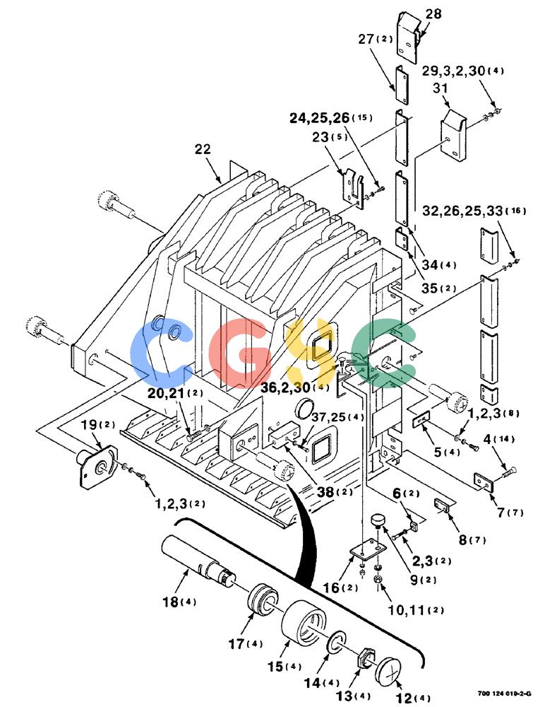 凯斯零件查询(8590) - CASE IH LARGE (4 X 4) RECTANGULAR BALER (NORTH AMERICA) (1/98-12/00) (05-22) - PLUNGER, HEAD PLATES AND ROLLERS ASSEMBLY Case Agriculture