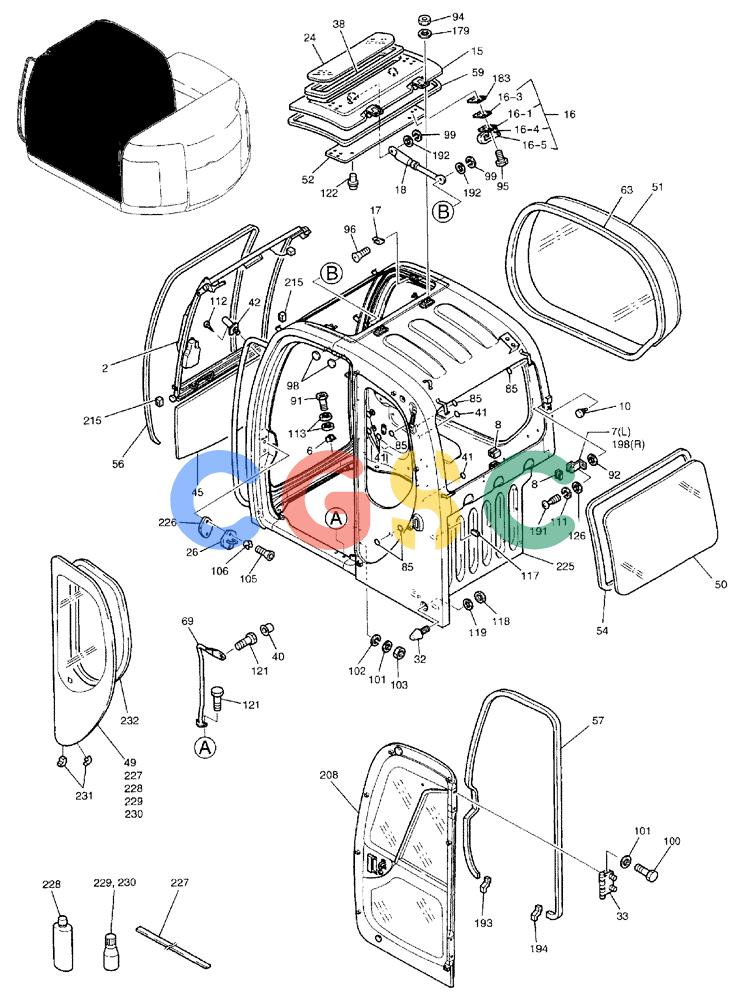 纽荷兰零件查询(EH80) - MIDI CRAWLER EXCAVATOR ASN LF04-02000 (N4TA18001 thru N4TA18010, ASN N5TA18011 -) (NA) (1/ (062) - CAB ASSEMBLY New Holland Constructuion
