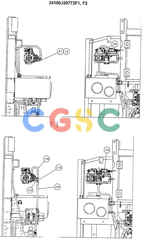 神钢零件查询(ED180) - BLADE RUNNER EXCAVATOR/DOZER ASN YLU0001 (1/99-12/01) (04-001[06]) - UPPER HYDRAULIC LINES Kobelco