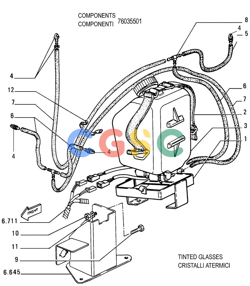 纽荷兰零件查询(FD255) - CRAWLER DOZER (N.A. VERSION) (7/95-) (9.652[03]) - ROPS CAB - WINDSHIELD WASHER - OPTIONAL CODE 76035502 New Holland Constructuion