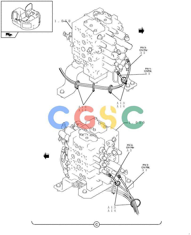 纽荷兰零件查询(E235BSR) - CRAWLER EXCAVATOR (5/07-) (1.080[14]) - PILOT PIPING New Holland Constructuion